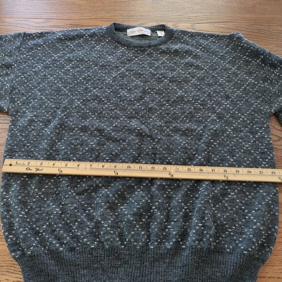 Vintage John Ashford Gray Patterned Knit long sleeve Sweater Acrylic Wool sz XL - Picture 8 of 13